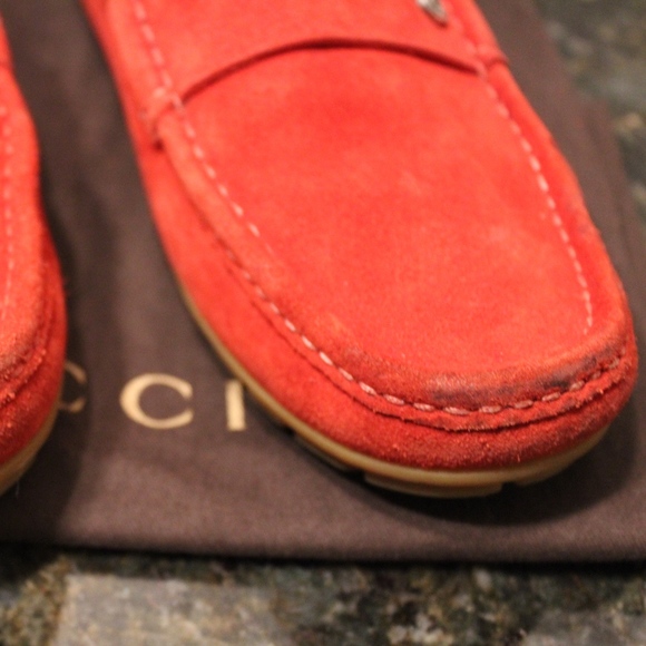 Gucci Red Suede Loafers - Picture 2 of 7